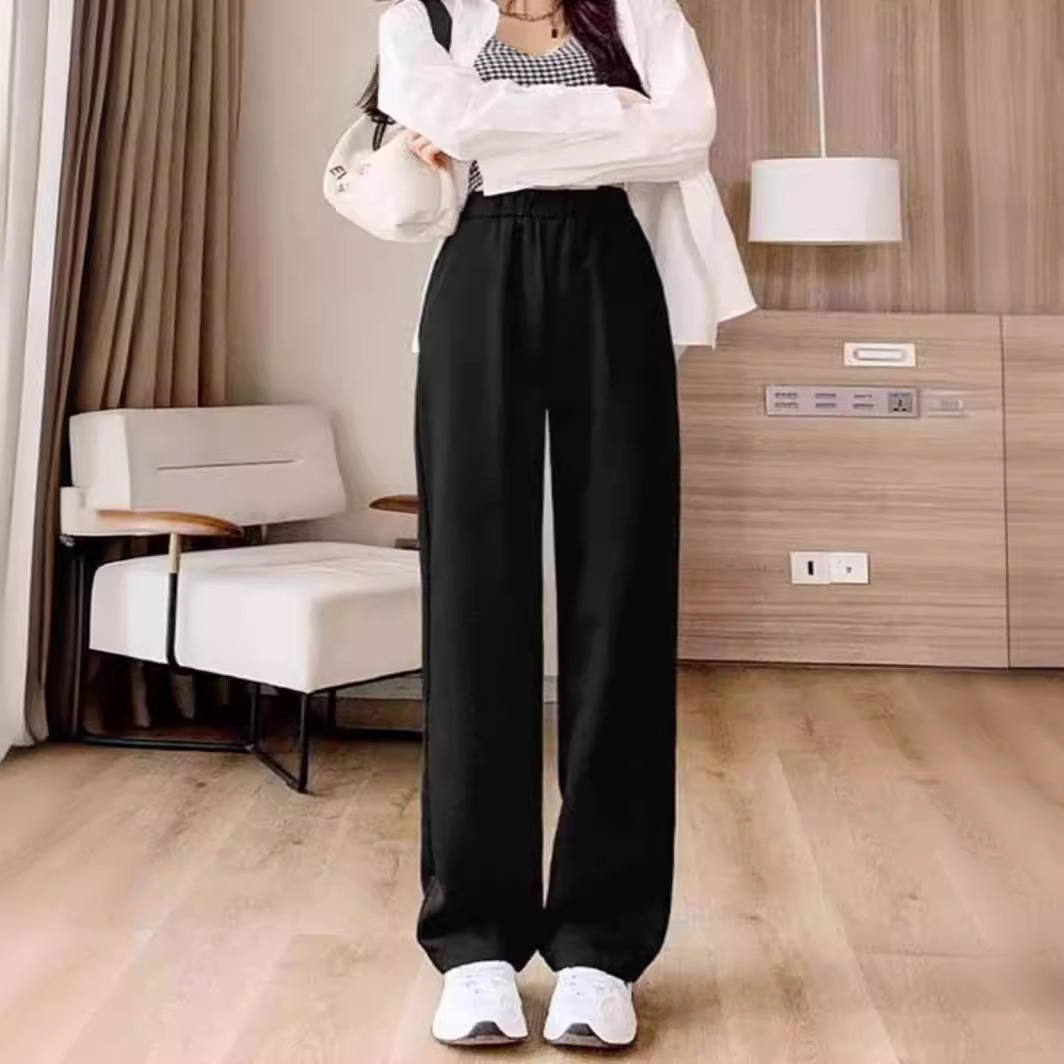 Black suit pants high-end drape loose wide-leg pants 11