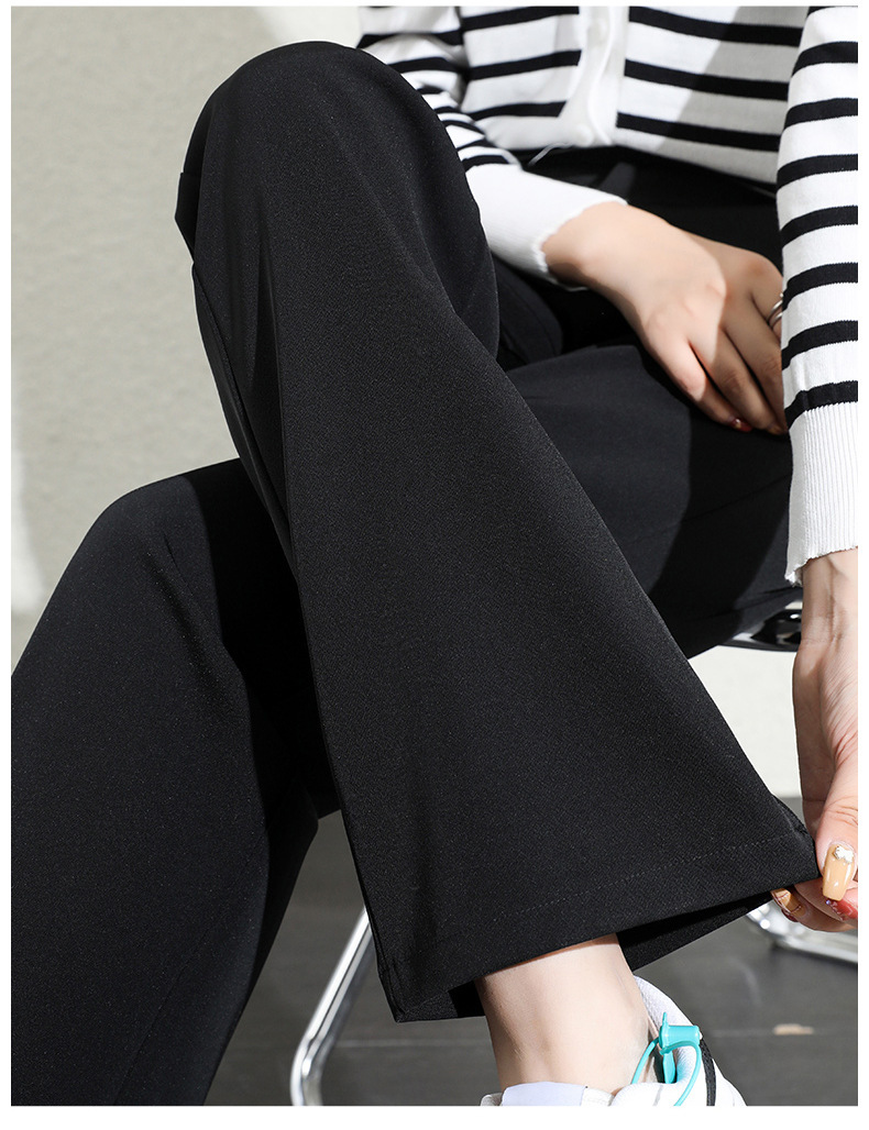 Black suit pants high waist drape slim straight pants 12