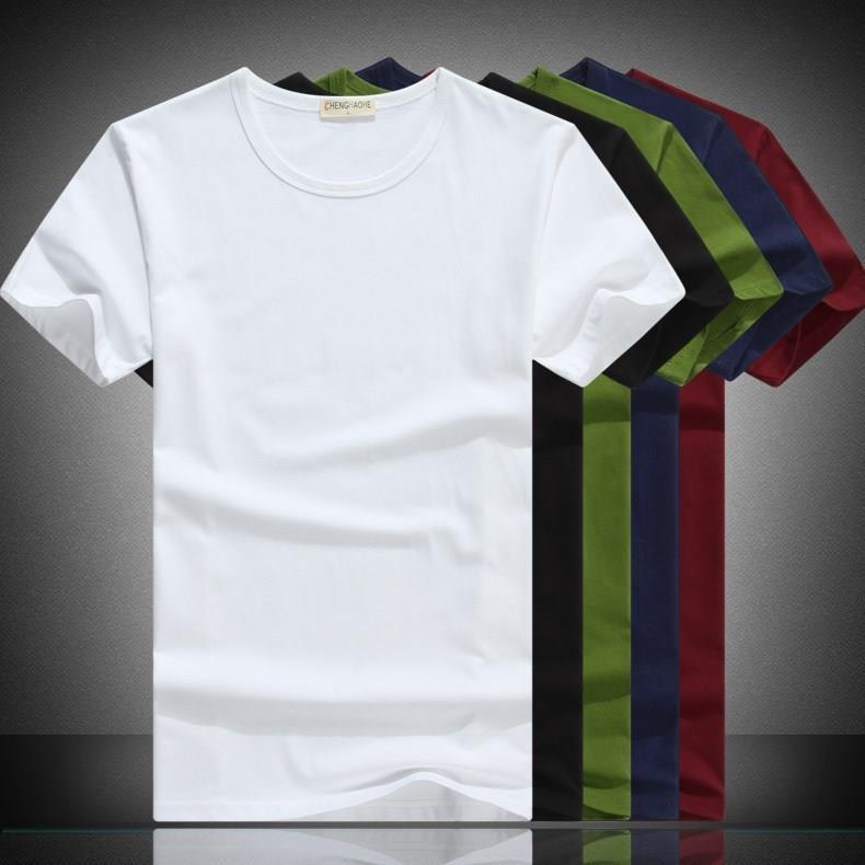 Short-sleeved T-shirt solid white T-shirt slim round neck 26