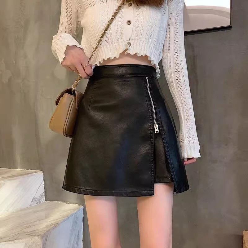 Slim PU leather short skirt design skirt 20