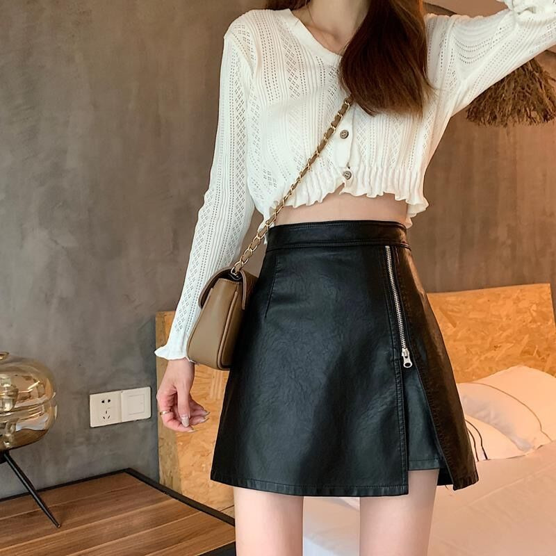 Slim PU leather short skirt design skirt 20