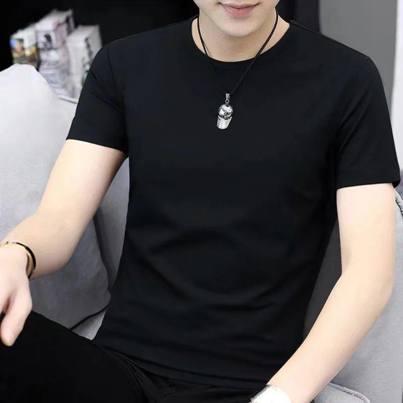 T-shirt short sleeve slim round neck solid color all-match 30